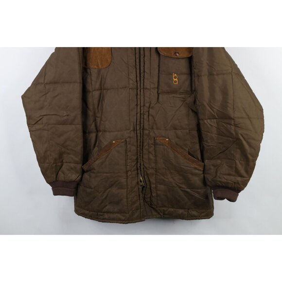 Vtg 70s 80s Bob Allen Mens XL Thrashed Suede Trim Shooting Hunting Jacket USA - Picture 3 of 16